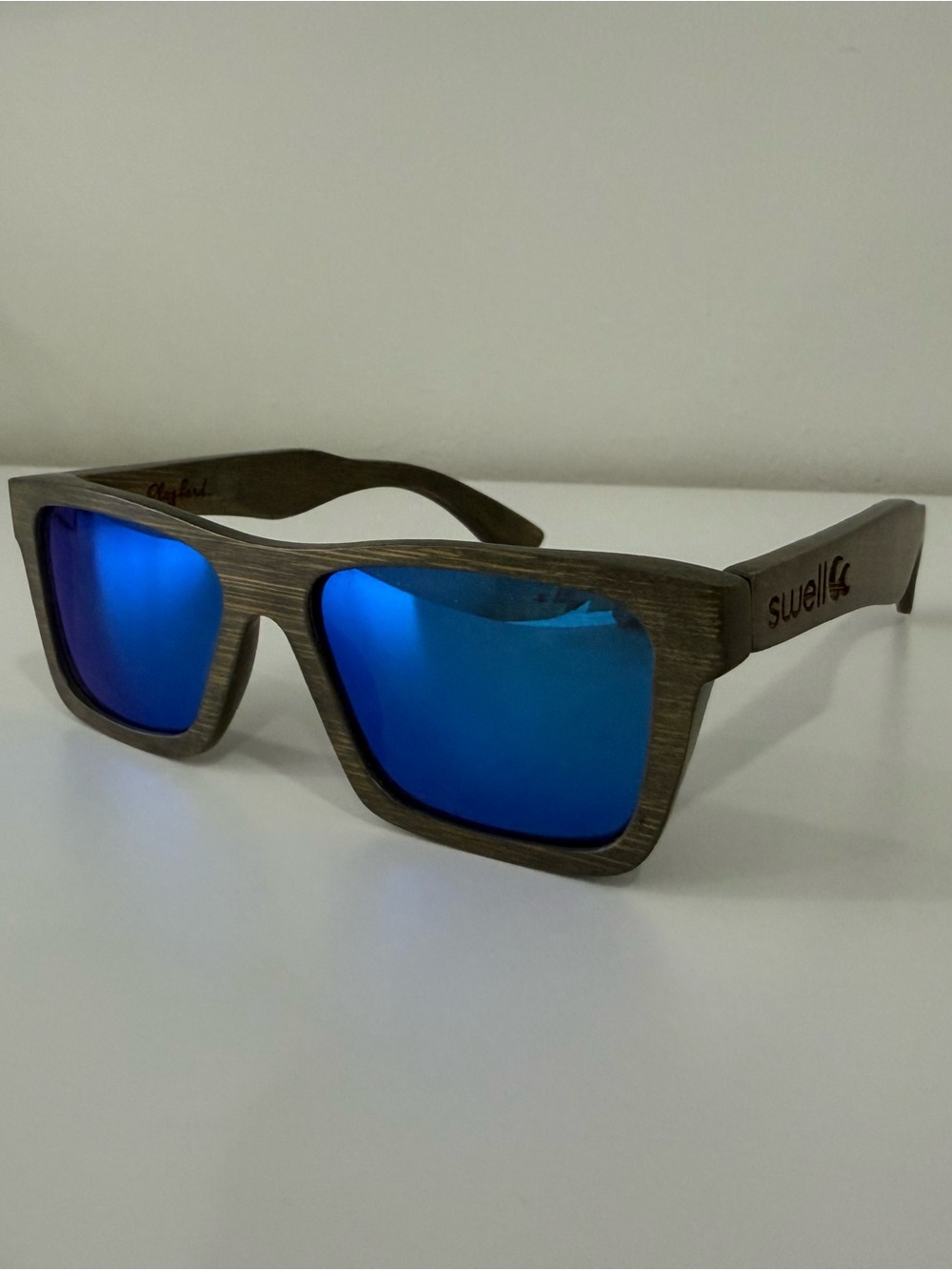 Swell Vision Classic Wayfarer Brown/Blue Bamboo Polarized Oakley Sunglasses